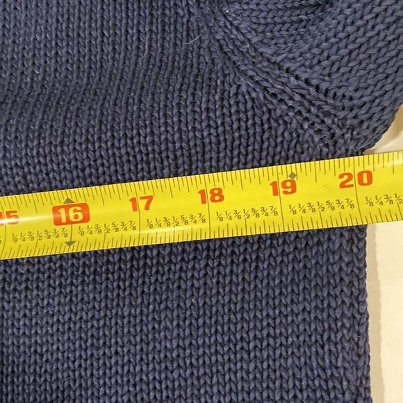 ❤️Last Chance Liz Claiborne navy blue V-neck beaded cardigan sweater Size LP - Picture 6 of 7